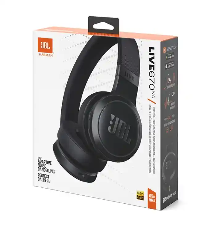 JBL Live 670NC Wireless Bluetooth On-Ear Noise Cancelling Headphones